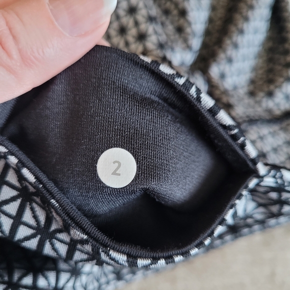 Lululemon Wunder Under Pant Full-On Luon Tri Geo Silver Spoon Black size 2 - Picture 12 of 12